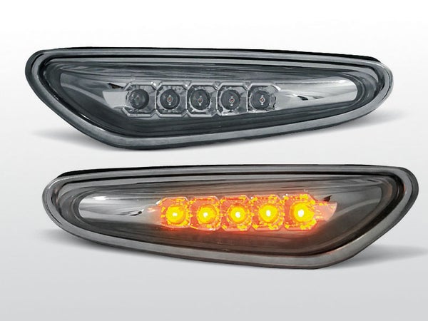 BMW E46 facelift 01-05, E60 vm. 03-10 E90 Tummat LED sivuvilkut