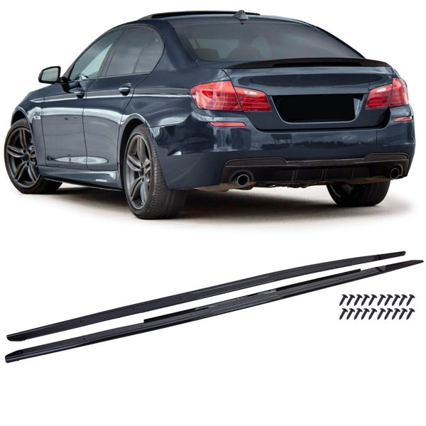 BMW F10 F11 10-17 M sport helmalevikkeiden lis&auml;spoilerit / lis&auml;osat kiilt&auml;v&auml;n musta