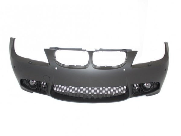 BMW E90 E91 LCI 09-13 M3 look etupuskuri valonpesureilla ja parkkitutkan paikoilla
