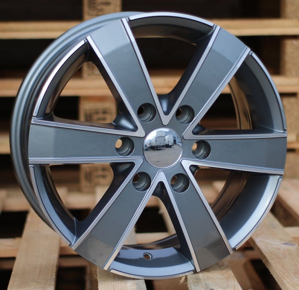 MB Sprinter VW Crafter 16x7 harmaa / kiillotettu alumiinivanteet 6x130