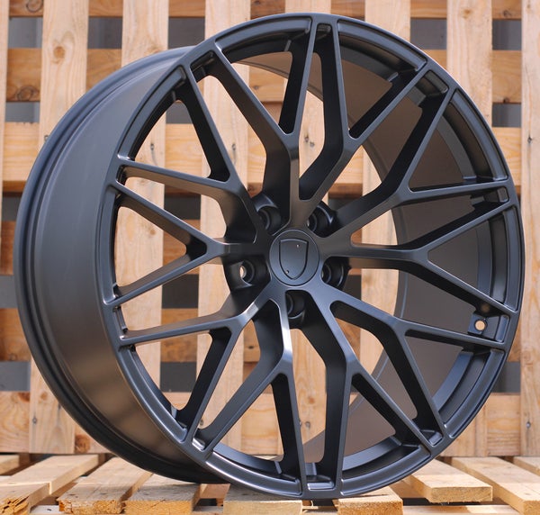 Porsche satiini mustat 20x9 vanteet 5x130