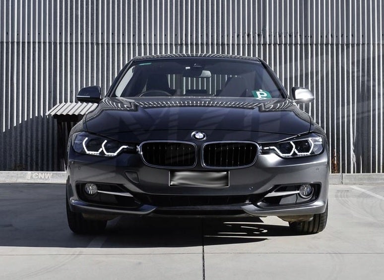 BMW F30 F31 11-15 tummapohjaiset 3D LED angel eyes ajovalot