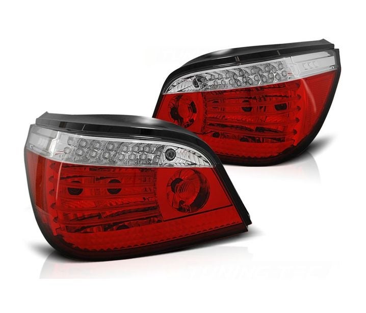 BMW E60 2003-03/2007 punakirkkaat led bar takavalot dynamic vilkulla