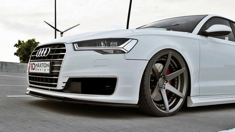 Audi A6 C7 14-17 facelift ultra etupuskurin kiilt&auml;v&auml;n musta diffusori spoileri Maxton Design