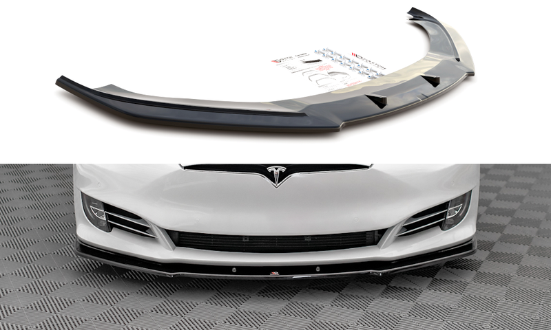 Tesla Model S 16-20 kiilt&auml;v&auml;n musta etuspoileri / etulippa Maxton Design